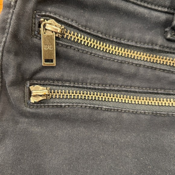 DL1961 Florence Instasculpt Skinny Jeans Navy Blue Moto Zip Ankle Size 30 - Picture 5 of 9